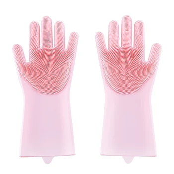 1 чифт магически ръкавици за миене на съдове, гумени домакински почистващи препарати, многофункционални силиконови ръкавици за почистване на дома