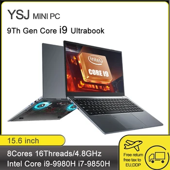 15.6-инчов преносим компютър Intel Core i9-10885H i7-10750H Ультрабук Компютър 2 * DDR4 MAX 64 GB оперативна памет 2 * M. 2 2 TB SSD Лаптоп Отключване на пръстови отпечатъци