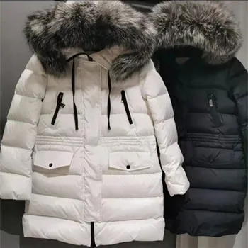 2023 Дамски зимни naka парк, модерно палто, плътна и топла горна дреха, ветрозащитная облекло за дъжд
