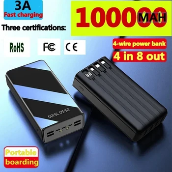 2023New Power Bank 100000Mah Type C Micro USB Бързо Зареждане на Power Bank Led Дисплей Преносимо Външно Зарядно Устройство За Таблети