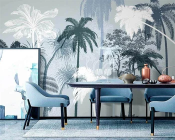 beibehang Индивидуален модерен абстрактен растителен фон за интериора на спалнята, хола, тапети, домашен декор