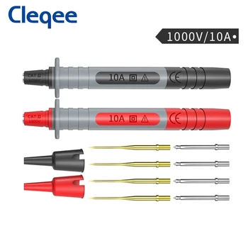 Cleqee P8003 1 комплект, 2 бр., мультиметрический сонда, работа на смени позлатена игла, многофункционална тест дръжка