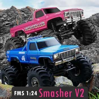 FMS 1:24 FCX24 Smasher V2 Чудовище Радиоуправляеми Автомобили проследяват превозно средство Модел 4WD Автомобил, Камион За Пясък на Пустинята Черен Път, за Мъже, Момчета, Подарък 1/24