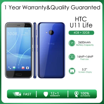 HTC U11 Life 3 GB 32GB Възстановени-Оригинален отключени телефон 5,2-инчов мобилен телефон с Wi-Fi капацитет 2600 mah Безплатна доставка
