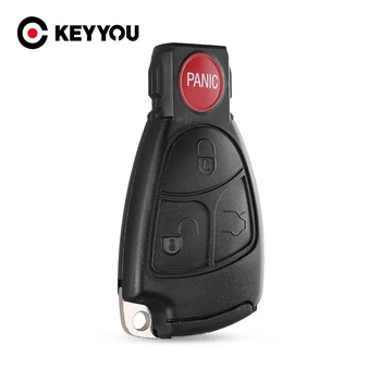 KEYYOU Нов 4 Бутон 3 + 1 Бутона на дистанционното бесключевого достъп Smart Key Shell Case Cover Blank Blade Batery за употреба за Mercedes Benz