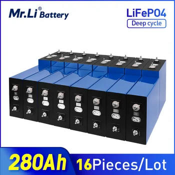 Mr.Li 16ШТ Lifepo4 Батериите Ccell 3.2 V 280Ah 24V Акумулаторна батерия Устройство за съхранение на Слънчева Енергия Слънчева Енергийна Система на UPS за Хранене на ЕС, САЩ НЯМА да се ОБЛАГАТ с данък