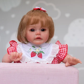 NPK 60 см Огромен Дете се Възражда за Малки Момичета Сю-сю Меко Хубавото Тяло Реалистична 3D Раскрашенная Кожа с Видими Венами са подбрани Художествена Кукла