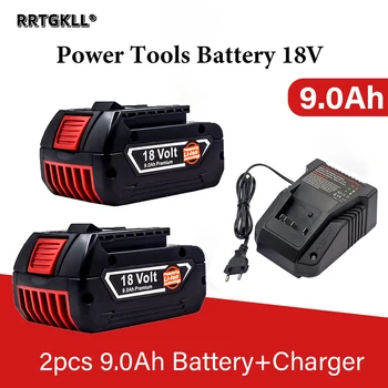 Батерия 18V 9.0 Ah за Bosch Акумулаторна батерия с резервна индикаторна лампа Комплект зарядно устройство Bosch 18V за BAT614 BAT609 BAT618