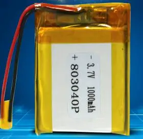 Безплатна доставка на 2 бр./лот 3,7 В 803040 1000 mah полимерно-литиева батерия литиево-йонна акумулаторна батерия