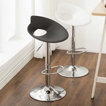 Бяла Маса, модерен Дизайнерски стол за хранене, Изчистен Фризьорски Регулируема Компютърен стол за кафе, Металик шезлонг, Мебели XY50BC