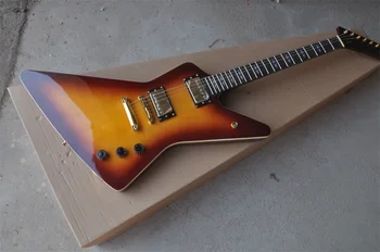 Вградена електрическа китара във формата на патица, която е изработена по поръчка на китайската тънкия китара фабрика, димен цвят, в присъствието на 202233
