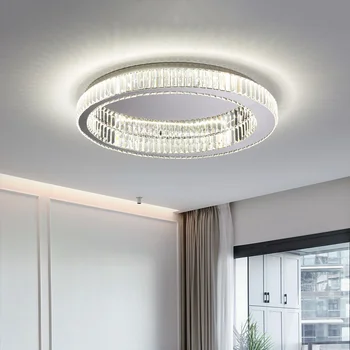 Висящи лампи Модерен минималистичен през цялата кристална тавана лампа Украса за дневна Луксозна лампа за спални, трапезария, вътрешно помещение за дома