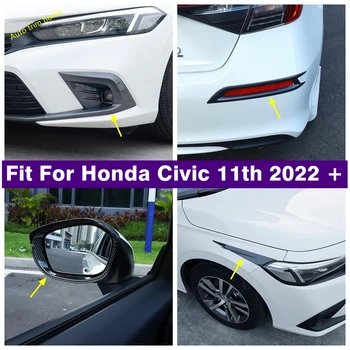 Външен Вид От Въглеродни Влакна Предните и Задни Фарове за мъгла Лампа, Огледало за Обратно виждане Дъждобран Тампон За Вежди Honda Civic 11th Седан 2022 2023