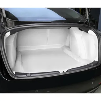 За Tesla Model 3 2021-2023 Облицовка на Багажника От Кожа Напа Товарен Килим Стелки За Предните Багажников/Долната Облицовка на Багажника/Протектор на Гърба на предните седалки