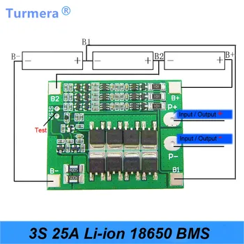 За Отвертка 3S 25A Li-ion 18650 BMS PCM Такса защита на батерията BMS PCM С Баланс За Модул li-ion Battery Cell Pack AU