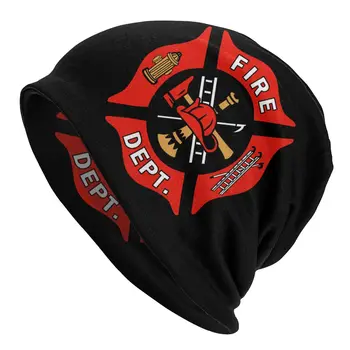 Капор Унисекс, зимна топла вязаная капачка, логото на пожарната на, улични шапки, шапки, пожаро-спасителни шапки, ски шапка