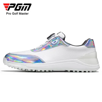 Мъжки обувки за голф PGM, ремък с дръжка, нескользящие, водоустойчив мъжки спортни обувки, маратонки, цветен лазерен дизайн XZ258