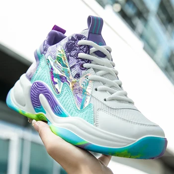 Най-новият мъжки баскетболни обувки 2023, демисезонные женски баскетболни маратонки, улични армейските спортни обувки Унисекс, Размер 33-44