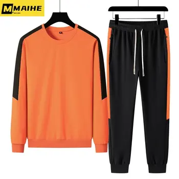 Нов Мъжки ежедневни спортен костюм Oufit, комплекти 2023, пролетно мъжки спортни дрехи, спортно облекло за джогинг, яке + панталон, комплект от две части, модни дрехи
