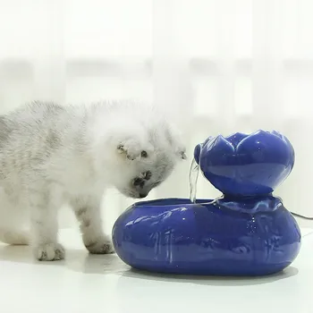 Нова керамична купа фонтан за котки, чешма за домашни любимци, електрически Диспенсер за вода, автоматична циркуляционная умна мивка за хранене
