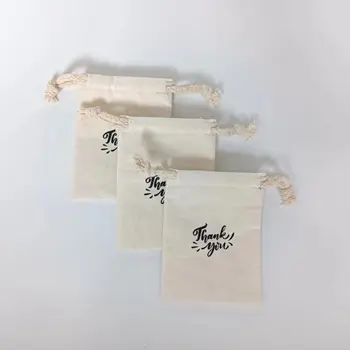 Опаковка за бижута с логото на поръчка Памучен чанта чанта на съвсем малък Еко чанта Canva bag