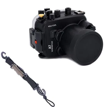 Подводен Водоустойчив Корпус Калъф за камера за Гмуркане Sony A7/A7r/A7s с Обектив 28-70 mm + Быстроразъемный каишка с намотка