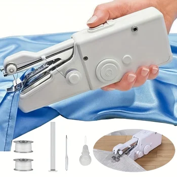 Ръчна шевна машина, 1 бр., мини-шевни машини, портативна шевна машина, бърз ръчен инструмент за шиене на тъкани, облекла от плат