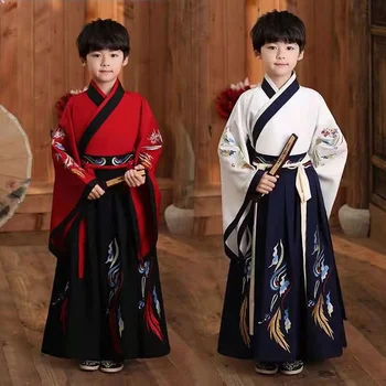 С костюм Hanfu за момчета, китайското рокля, коледен костюм от епохата на Тан за малки момчета, детски древнекитайский традиционен костюм за деца