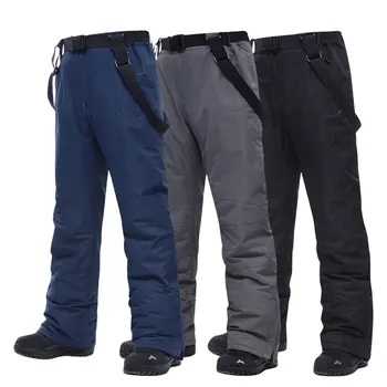 Ски панталони големи размери, мъжки при температура-30, Висококачествени ветроупорен водоустойчиви топли снежни панталони, зимни ски панталони за сноуборд, марка