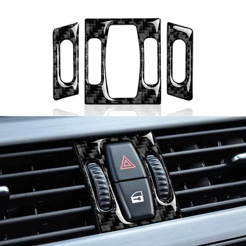 Стикер за отдушник на климатик ac адаптер на централната конзола на колата е от въглеродни влакна за BMW 5 серия E60 2004-2010 аксесоари