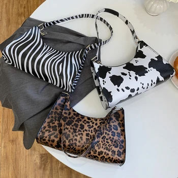 Чанта за подмишниците с леопардовым принтом, модерен дизайн, женски картички, женствена чанта от мека изкуствена кожа, лесен клатч за момичета в стил ретро портфейл, чанта