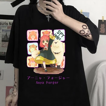 Япония Harajuku Spy X Family, лятна тениска с принтом Ени Forger, мъжки и дамски ежедневни риза, подарък топ