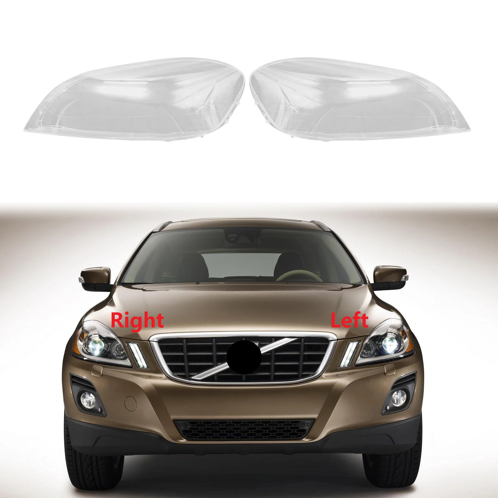 За Volvo XC60 2009 2010 2011 2012 2013 Корпус дясната светлини Лампа Прозрачен Капак на обектива капак фарове