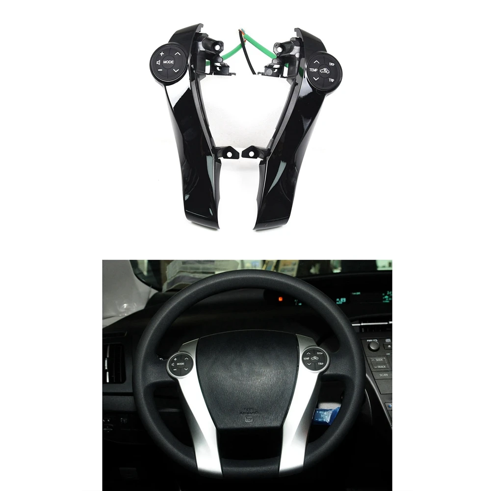Превключвател за управление на аудио системата от волана на колата за Toyota Prius/Prius C/Aqua 2011-2015, Бутон, круиз-контрол, ярко черно