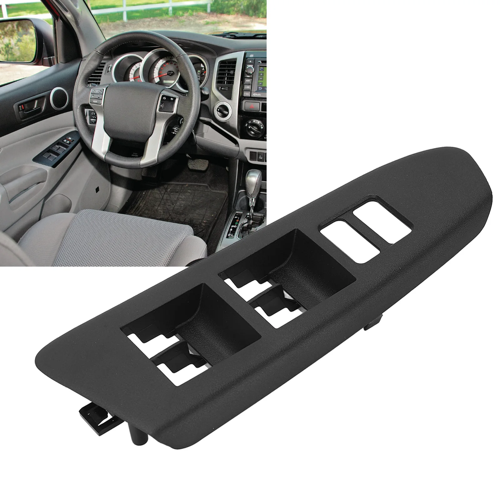 Рамка на ключа, тампон върху лентата ABS, лесна за инсталиране Рамка на главния превключвателя на предния ляв прозорец 74202 04040 за кола