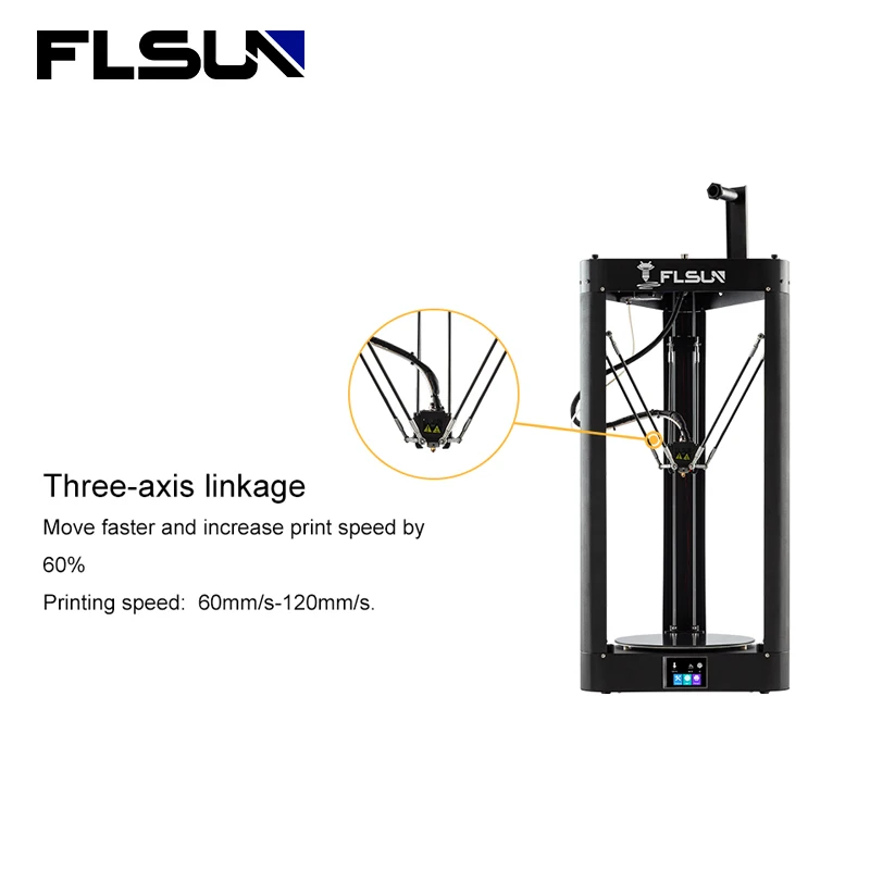 FLSUN QQ-S-PRO 3D Принтер Предварително Монтиран Голям Размер за Печат 260*260*370 мм Сензорен Екран Wifi Модул, Поддръжка на SD-карта Гореща Легло