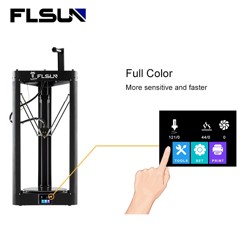FLSUN QQ-S-PRO 3D Принтер Предварително Монтиран Голям Размер за Печат 260*260*370 мм Сензорен Екран Wifi Модул, Поддръжка на SD-карта Гореща Легло