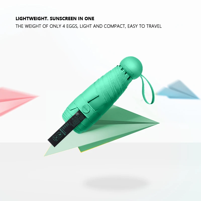 Капсули Слънчев чадър и дъждовно с двойна употреба, Водоустойчив, за защита от слънце, за пътуване на открито, преносим мини-чадър