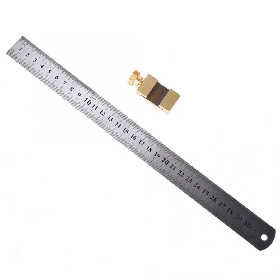 Измервателни инструменти за готвене Стоманена линия 30 см, локатор маркировка дърводелски инструмент за Измерване с мед линеарно блок, Химическа лаборатория