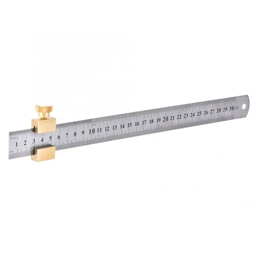 Измервателни инструменти за готвене Стоманена линия 30 см, локатор маркировка дърводелски инструмент за Измерване с мед линеарно блок, Химическа лаборатория