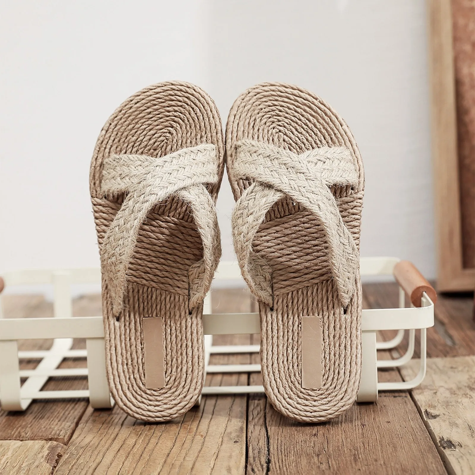 Модерни Чехли с появата на ластика, Дамски летни памук, спално бельо, плажни ежедневни леки плажни сандали с появата на ластик, на равна подметка, Zapatillas