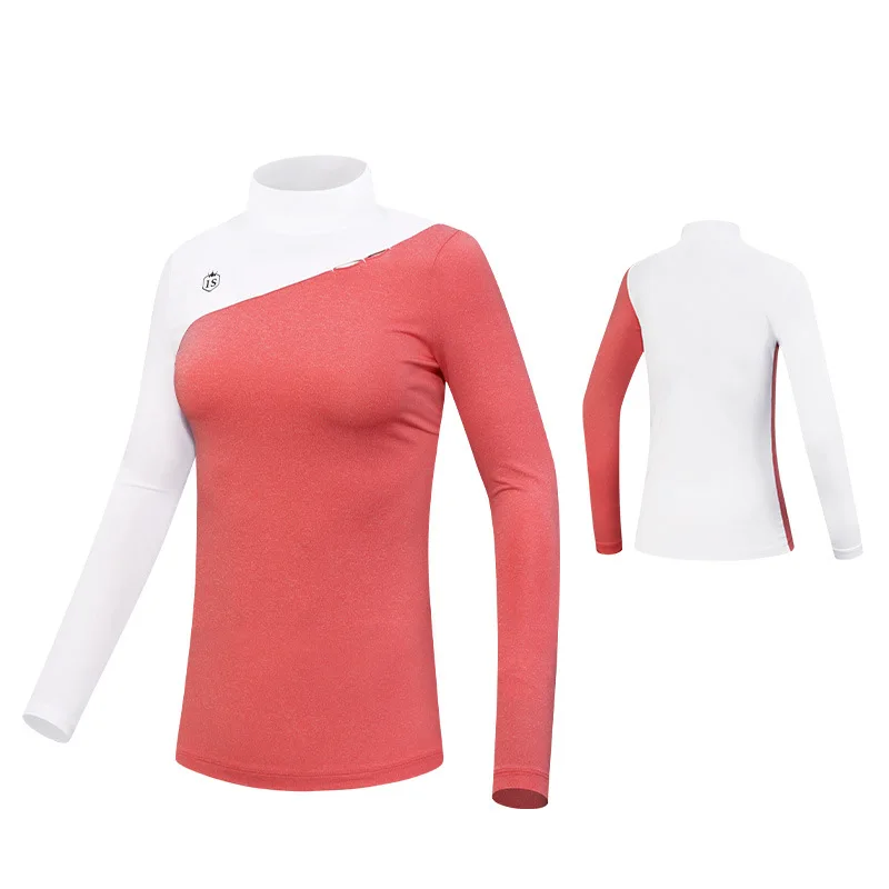 Женска Тениска за голф PGM, есенно-зимна топла спортна риза с дълги ръкави, влагоотводящий трико с шал яка подпора YF447