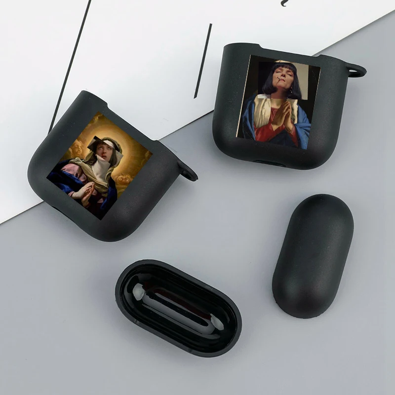 Креативен забавен калъф за слушалки Airpods 3-то поколение с абстрактно изображение, мек черен калъф за слушалки Airpods 1 2 Pro и чанта