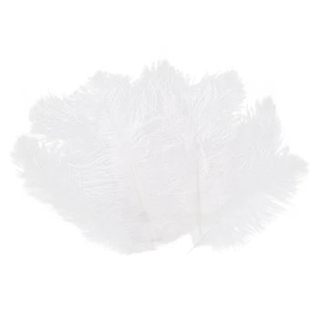 40 парчета бял естествен страусиного пера 20-25 см Сватбени направи си САМ
