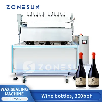 ZONESUN Полуавтоматична Машина За потапяне восък в бутилки вино, червен восък с най-двоен резервоар ZS-WS6
