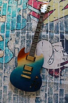 Електрическа китара премиум-клас от седемте цвята, лешояд с инкрустация под формата на раковини, в нашия магазин можете да конфигурирате различни електрически китари