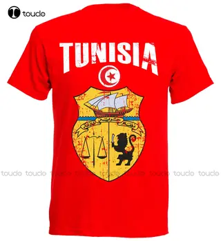 Лятна Гореща Проста Памучен тениска с къс ръкав, Тениска Tunesien, Ретро Футболист, Модни Забавно Новост Xs-5Xl