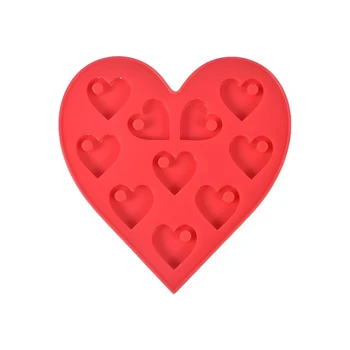 Направи си сам Висулка Crystal Епоксидна смола Мухъл Обеци във формата на Сърце с Дупки Любовта 