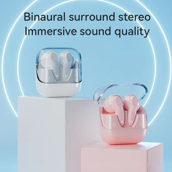 Нова безжична Bluetooth слушалка G60 TWS Слот спортни слушалки с съраунд звук 360 °, прозрачни камерна слушалки