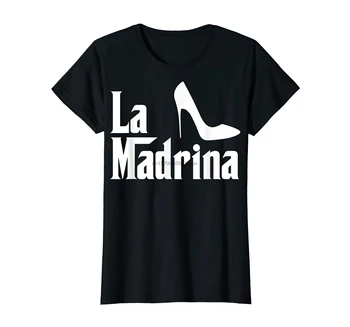 Подарък тениска La Madrina Godmother Comadre За кръстника на родителите Женска тениска-Черен